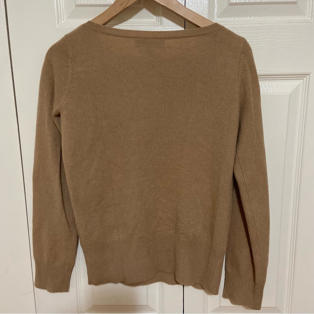 Neiman Marcus 100% Cashmere Women’s Classic Tan Beige Knit Sweater Size Small - Picture 7 of 7
